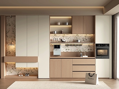 奶油风酒柜 现代酒柜 鞋柜