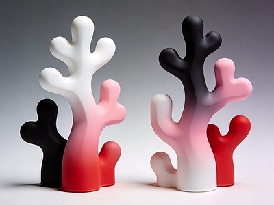 极简主义雕塑摆件 珊瑚 抽象 抽象雕塑 美陈 摆件