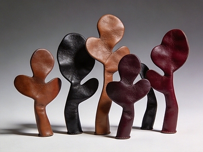 极简主义雕塑摆件 抽象 皮艺 雕塑 美陈 AI渲染