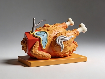 超现实主义卡通雕塑摆件 炸鸡 店招 美陈 雕塑 摆件