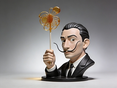 卡通风格雕塑摆件 达利 糖画 超现实主义 美陈 雕塑