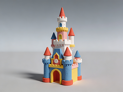 卡通风格雕塑摆件 城堡 雕塑 单塔 美陈 摆件