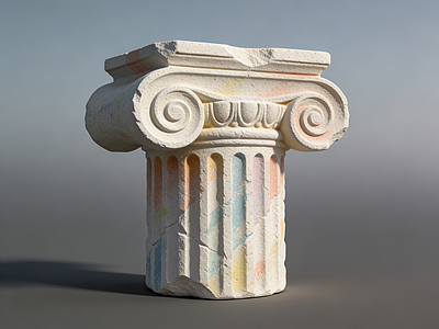 新古典主义雕塑摆件 罗马柱 残柱 泡雕 摆件 废墟