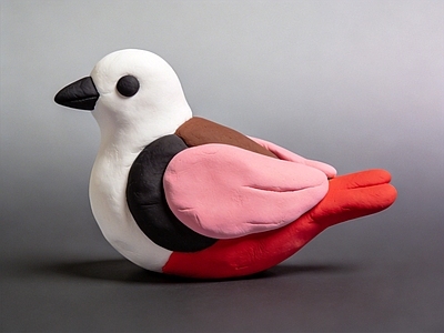 黏土风雕塑摆件 彩泥 小鸟 雕塑 摆件 黏土