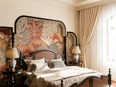 新中式主卧 酒店房间 卧室