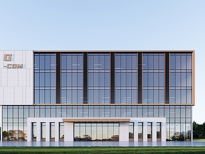 现代简约产业园办公楼 产业园办公 研发楼  商业酒店