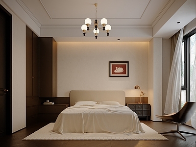 中古风主卧 现代中古风卧室