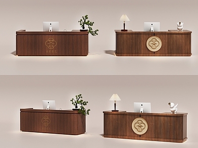 新中式前台 茶馆前台 酒店前台 美容院前台 民宿前台 办公前台