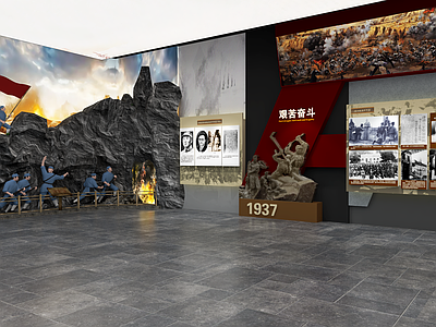 红色主题展陈风格革命历史展厅