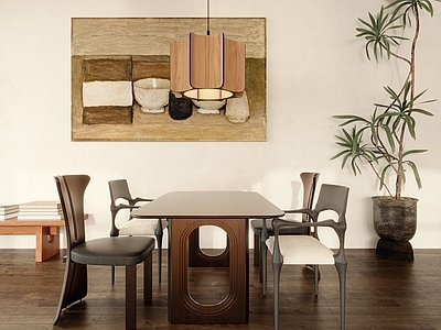 中古风家居餐厅 侘寂餐厅 中古餐厅 餐桌椅组合 餐桌 餐椅