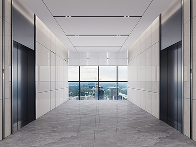 极简电梯间 现代风格电梯间 电梯间