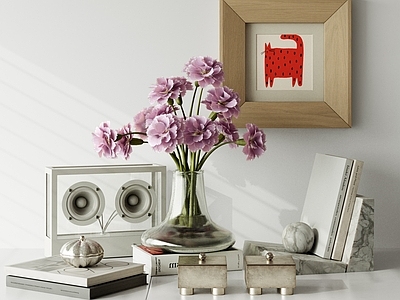 现代简约摆件组合 法式装饰摆件组合 花艺摆件 音响 书籍杂志 挂画