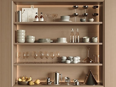 原木极简厨房用品 餐具摆件 厨房用品 水杯水壶 酒具酒杯 餐桌摆件