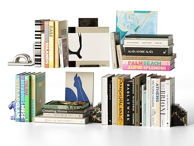 现代简约摆件组合 书籍摆件 书籍杂志 书本