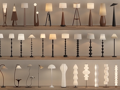 现代简约灯具组合 法式中古落地灯 侘寂落地灯