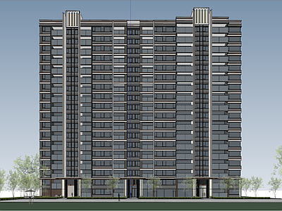 现代简约小高层住宅楼 现代高层住宅立面