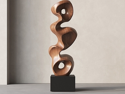 极简雕塑摆件 现代抽象木雕雕塑 艺术雕塑 玄关雕塑 雕塑装置 艺术摆件