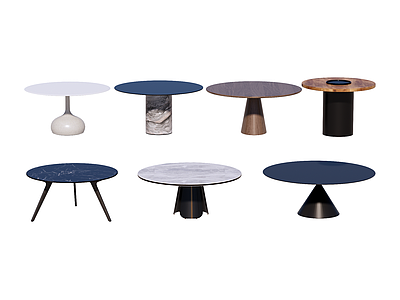 现代极简餐桌 圆桌