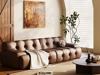 现代简约多人沙发