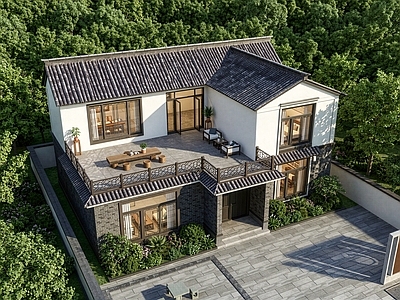 新中式乡村民房 新农村自建房别墅