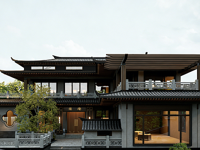 新中式独栋别墅 宋氏别墅 中式别墅 合院别墅