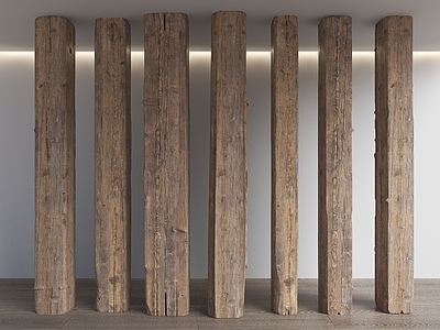 侘寂柱子 旧木柱子 老木头柱子 木柱 原木 木头木板