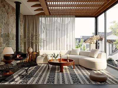 中古风别墅客厅