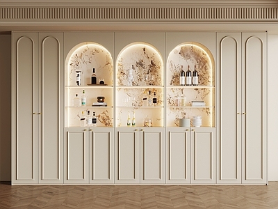 奶油风酒柜
