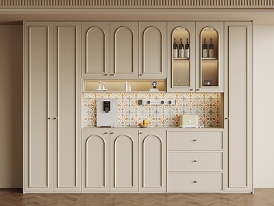 奶油风酒柜