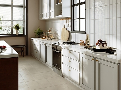 奶油风开放式厨房