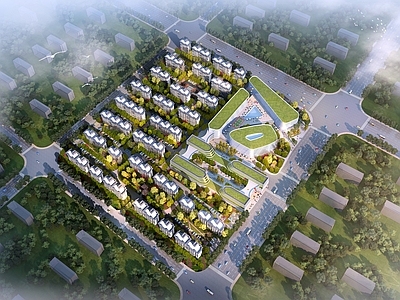 现代主义鸟瞰规划