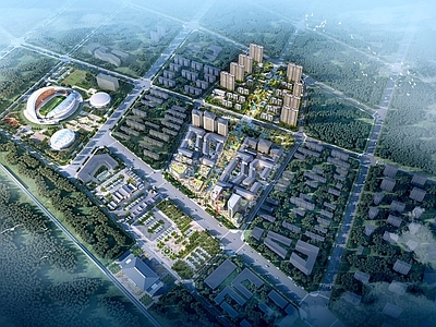 现代主义鸟瞰规划