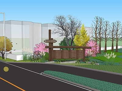 新中式景观入口大门