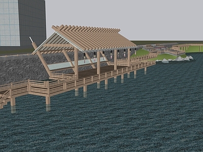 新中式景观滨水景观