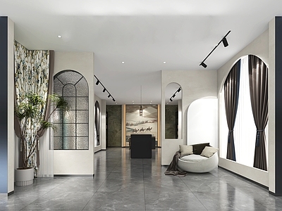 现代轻奢家居用品展厅 壁纸窗帘店铺