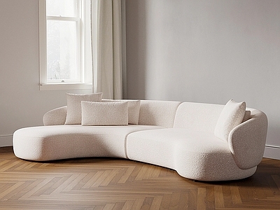 奶油风模块沙发 弧形沙发
