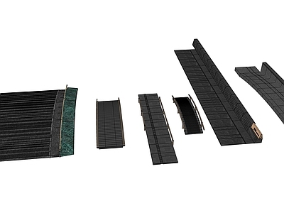 新中式景观桥 新中式景观桥 曲桥平桥矮栏杆 异形曲面景观桥 奢石香槟金福鼎黑