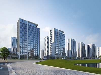 现代主义高层住宅 现代住宅 高层住宅 住宅商业街 公寓楼