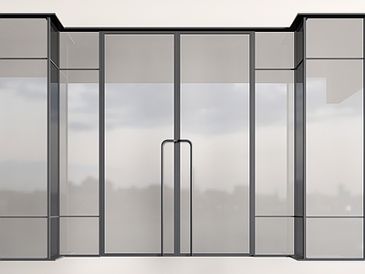 现代门把手 玻璃门 玻璃双开门 店铺玻璃门