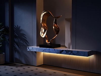 现代轻奢雕塑摆件 现代轻奢雕塑摆件 端景条案 玄关