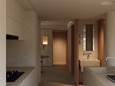 侘寂风大平层客餐厅 复古自然风客餐厅