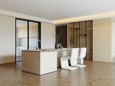 现代简约岛台餐厅