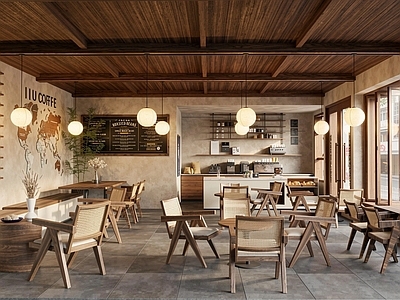 中古风咖啡厅 侘寂中古咖啡厅