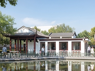 新中式古建筑 新中式 公园公建 小区配套