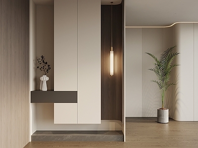 奶油风鞋柜 玄关柜