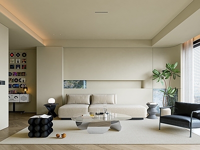 奶油风家居客厅 现代客厅