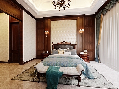 美式古典主卧 美式风格 简美卧室 简欧卧室 老人房
