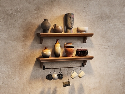 侘寂摆件组合 装饰摆件 摆件 陶罐摆件 面包店蛋糕店摆件