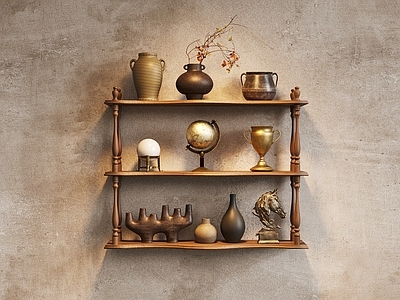 侘寂摆件组合 摆件 装饰摆件 摆件 咖啡店装饰摆件 厨房货架层板