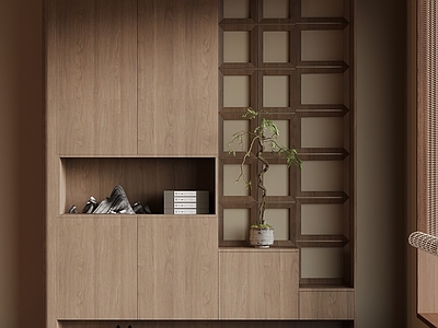 新中式玄关 鞋柜